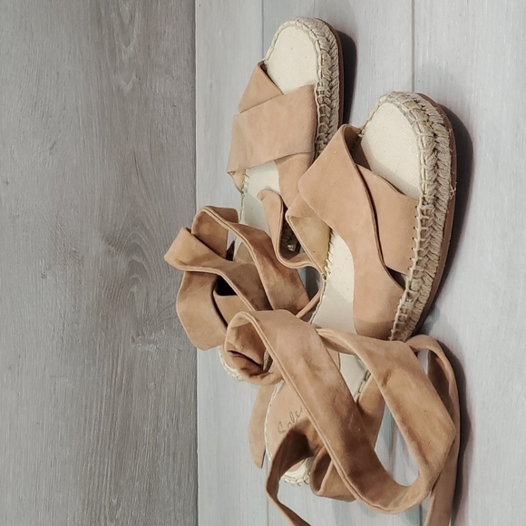 Splendid Womens Tereza Espadrille Lace Up Gladiator Suede Flats sandals sz 9.5 - Picture 2 of 12